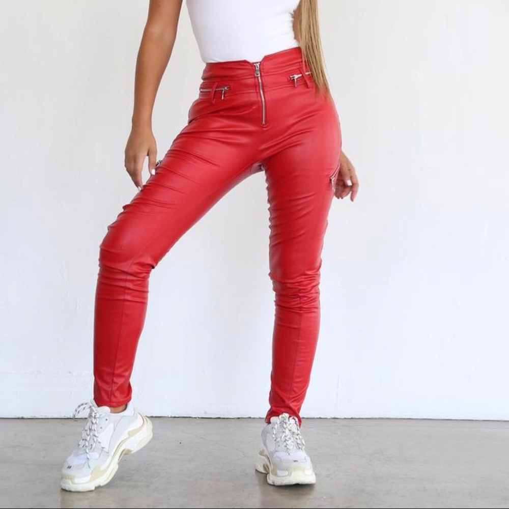 Tiger Mist Red Lenon Pants